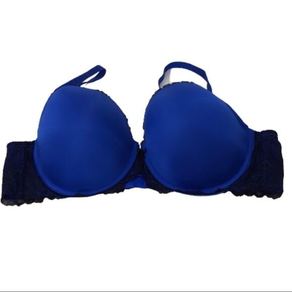 Torrid Blue & Black Smooth Cup‎ Push Up Demi Bra - Picture 2 of 7